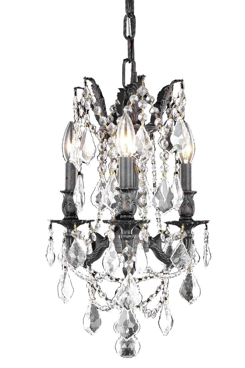 Elegant Lighting - 9203D13DB/RC - Three Light Pendant - Rosalia - Dark Bronze