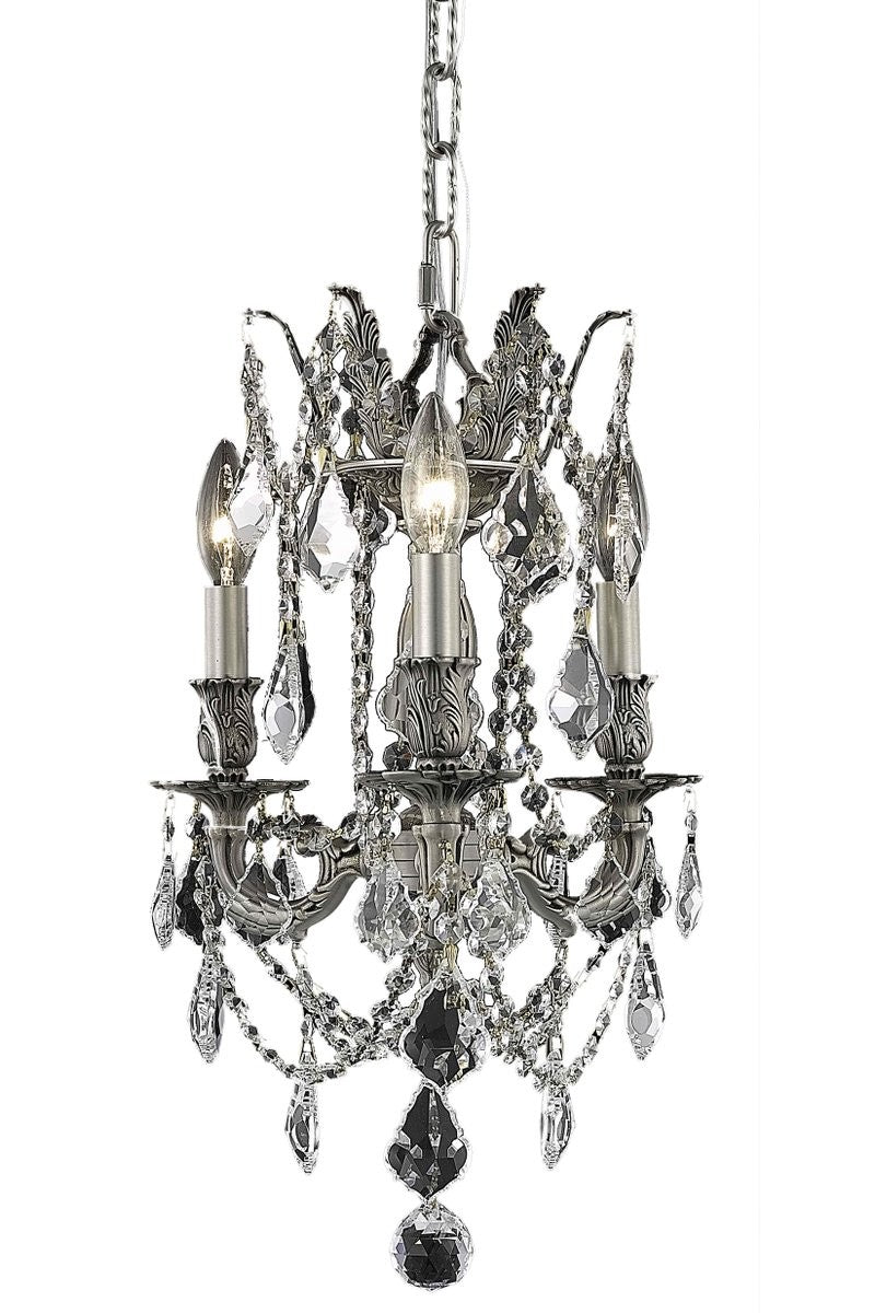 Elegant Lighting - 9203D13PW/RC - Three Light Pendant - Rosalia - Pewter