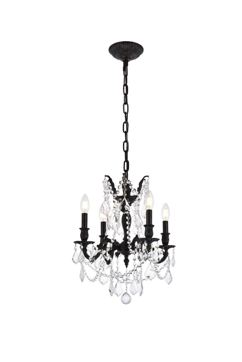 Elegant Lighting - 9204D17DB/RC - Four Light Pendant - Rosalia - Dark Bronze