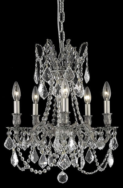 Elegant Lighting - 9205D18PW/RC - Five Light Pendant - Rosalia - Pewter