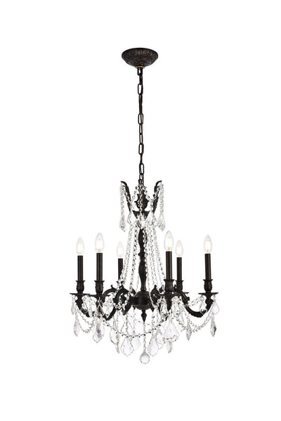 Elegant Lighting - 9206D23DB/RC - Six Light Chandelier - Rosalia - Dark Bronze