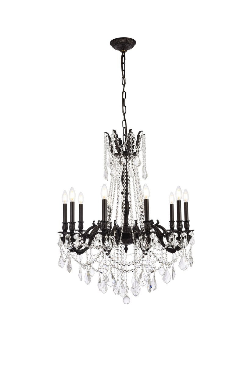 Elegant Lighting - 9210D28DB/RC - Ten Light Chandelier - Rosalia - Dark Bronze