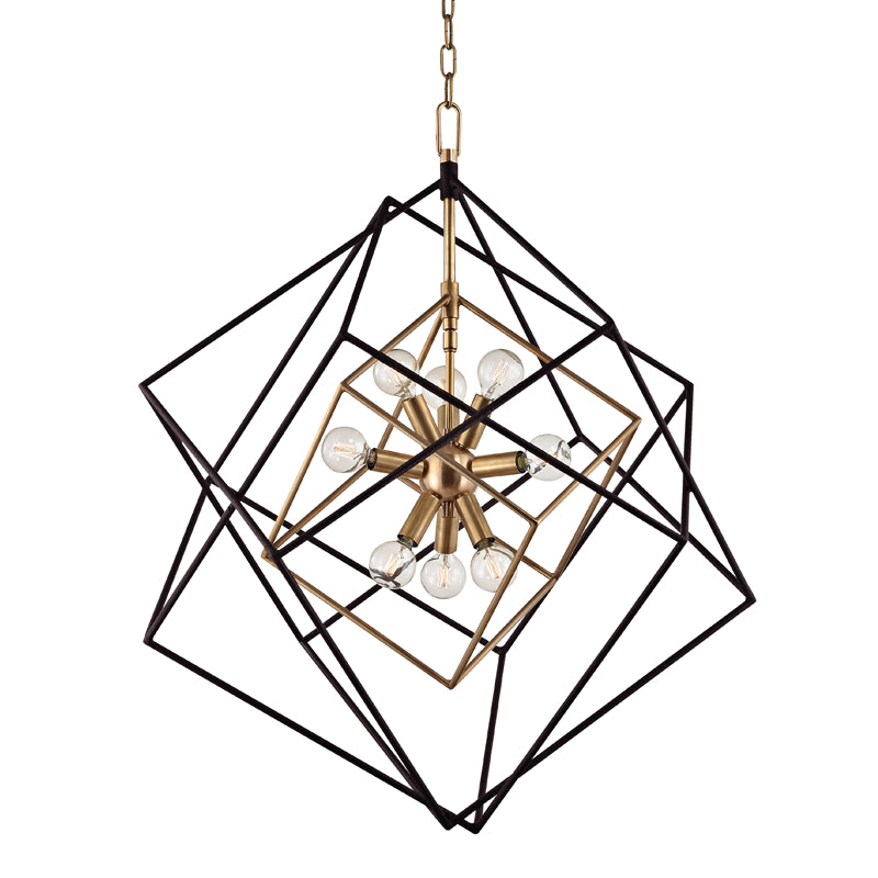 Hudson Valley - 1222-AGB - Nine Light Pendant - Roundout - Aged Brass