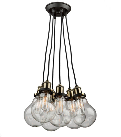 Artcraft - AC10485 - Five Light Chandelier - Edison - Matte Black & Vintage Brass