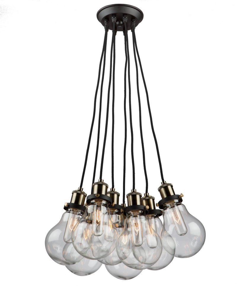 Artcraft - AC10488 - Eight Light Chandelier - Edison - Matte Black & Vintage Brass