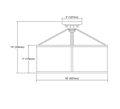 Diffusion Semi Flush Mount