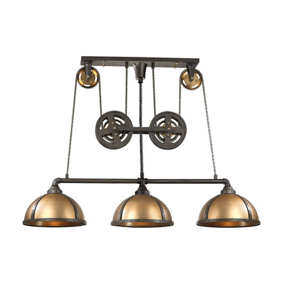 ELK Home - 65152/3 - Three Light Linear Chandelier - Torque - Vintage Brass