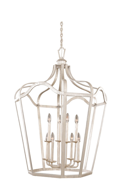 Kalco - 7416PS - Eight Light Lantern - Livingston - Pearl Silver