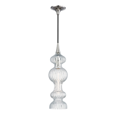 Hudson Valley - 1600-PN-CL - One Light Pendant - Pomfret - Polished Nickel