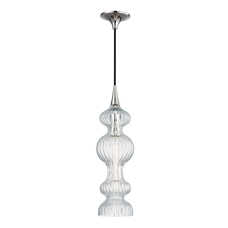 Hudson Valley - 1600-PN-CL - One Light Pendant - Pomfret - Polished Nickel