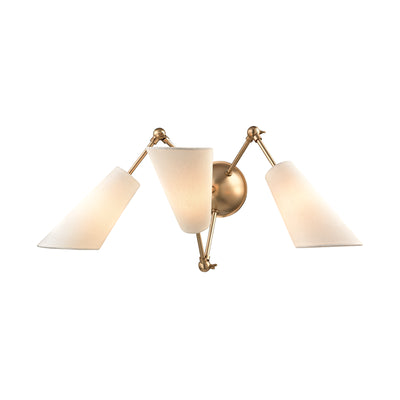 Hudson Valley - 5300-AGB - Three Light Wall Sconce - Buckingham - Aged Brass