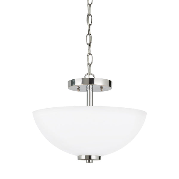 Oslo-Two Light Semi-Flush Convertible Pendant