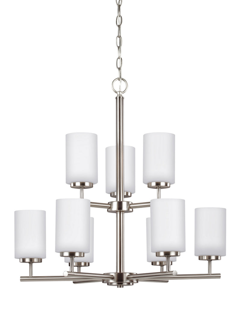 Generation Lighting - 31162EN3-962 - Nine Light Chandelier - Oslo - Brushed Nickel