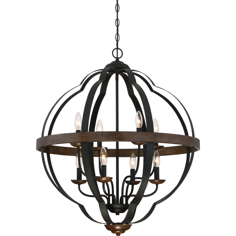 Quoizel - SRN5208MK - Eight Light Foyer Pendant - Siren - Marcado Black