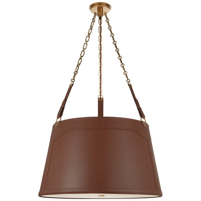 Ralph Lauren - RL 5532NB-SDL - Three Light Pendant - Karlie - Natural Brass and Saddle Leather