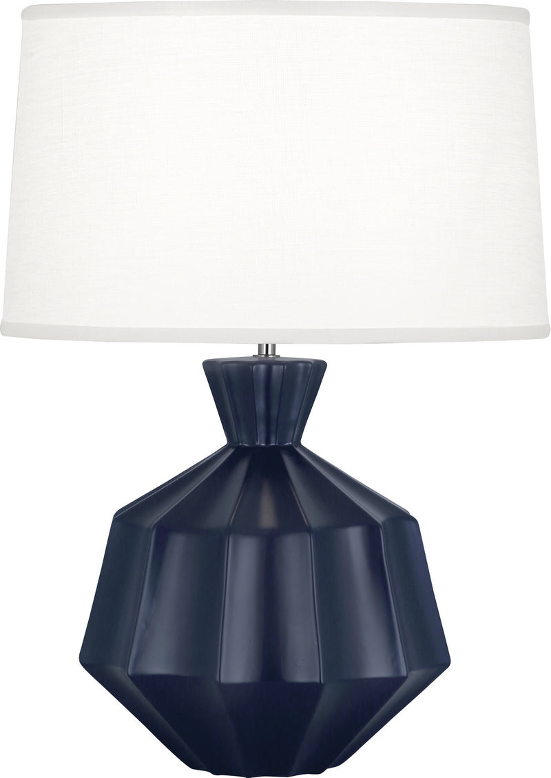 Robert Abbey - MMB17 - One Light Table Lamp - Orion - Matte Midnight Blue Glazed