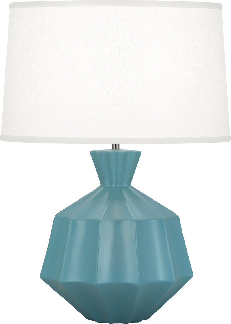 Robert Abbey - MOB17 - One Light Table Lamp - Orion - Matte Steel Blue Glazed