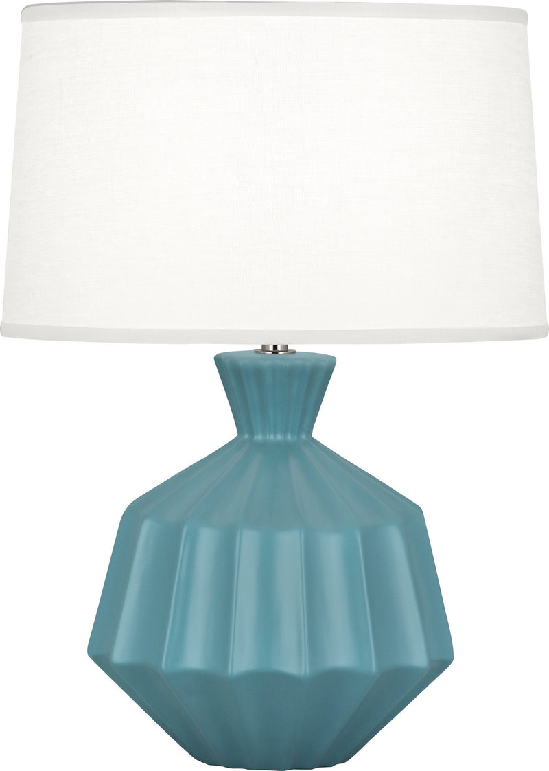 Robert Abbey - MOB18 - One Light Table Lamp - Orion - Matte Steel Blue Glazed