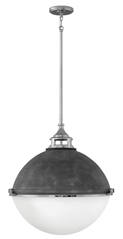 Hinkley - 4836DZ-PN - LED Pendant - Fletcher - Aged Zinc with Polished Nickel accent