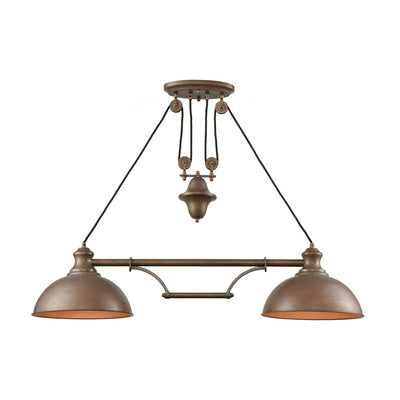 ELK Home - 65272-2 - Two Light Linear Chandelier - Farmhouse - Tarnished Brass