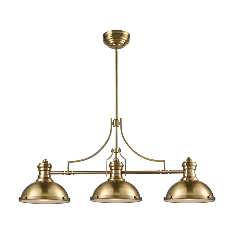 ELK Home - 66595-3 - Three Light Linear Chandelier - Chadwick - Satin Brass