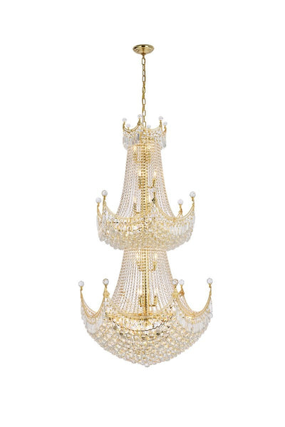 Elegant Lighting - V8949G36G/RC - 36 light Chandelier - Corona - Gold