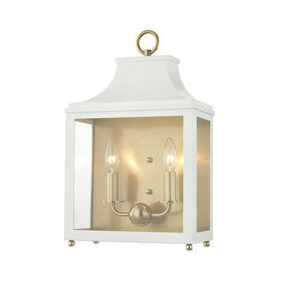 Mitzi - H259102-AGB/WH - Two Light Wall Sconce - Leigh - Aged Brass/Soft Off White