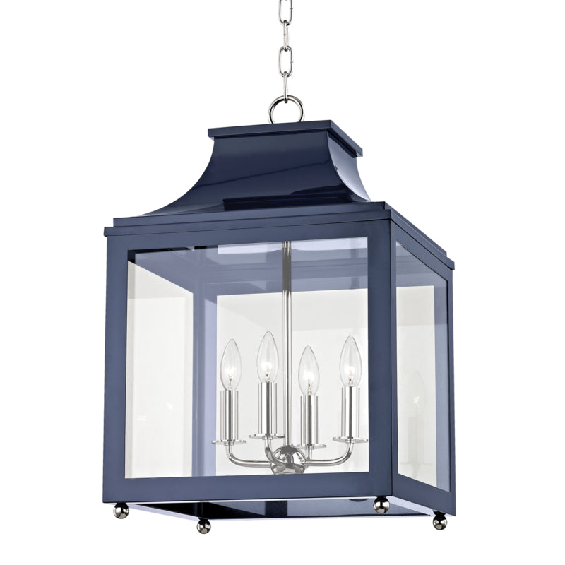 Mitzi - H259704L-PN/NVY - Four Light Pendant - Leigh - Polished Nickel/Navy