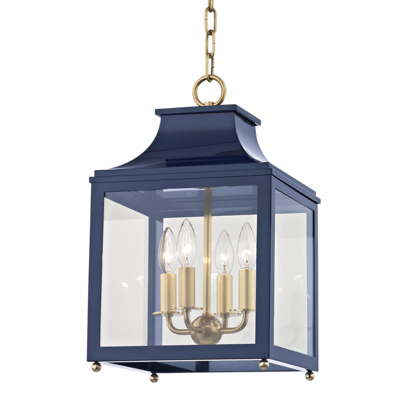 Mitzi - H259704S-AGB/NVY - Four Light Pendant - Leigh - Aged Brass/Navy