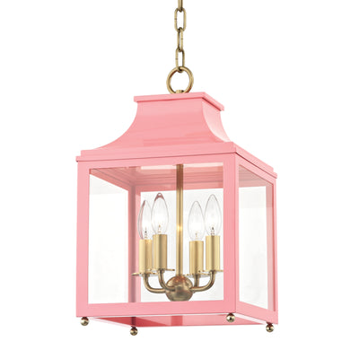 Mitzi - H259704S-AGB/PK - Four Light Pendant - Leigh - Aged Brass/Pink