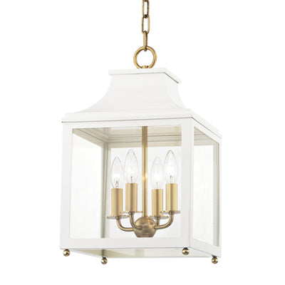 Mitzi - H259704S-AGB/WH - Four Light Pendant - Leigh - Aged Brass/Soft Off White