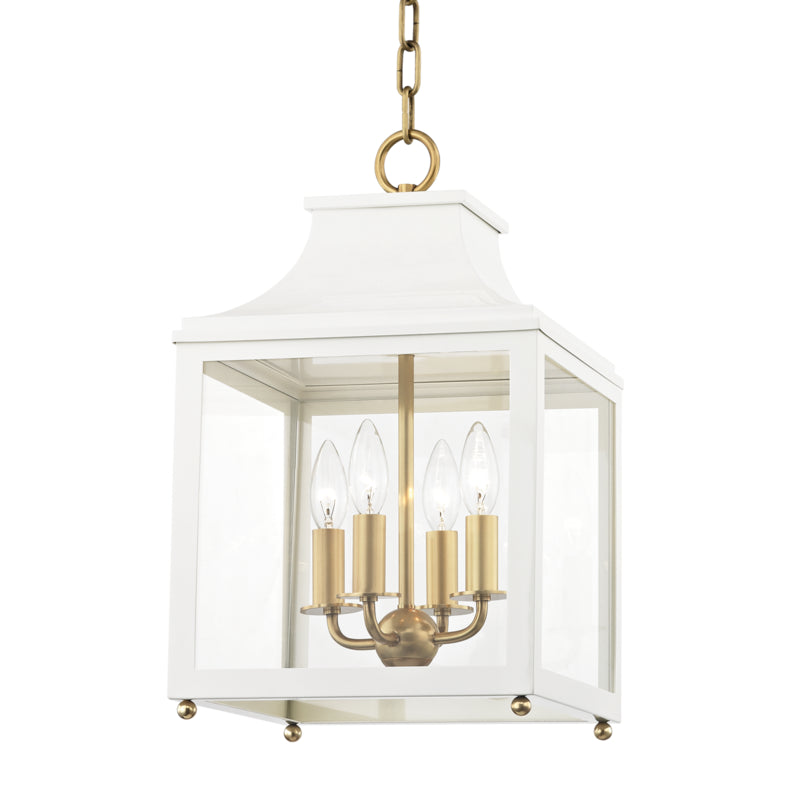 Mitzi - H259704S-AGB/WH - Four Light Pendant - Leigh - Aged Brass/Soft Off White