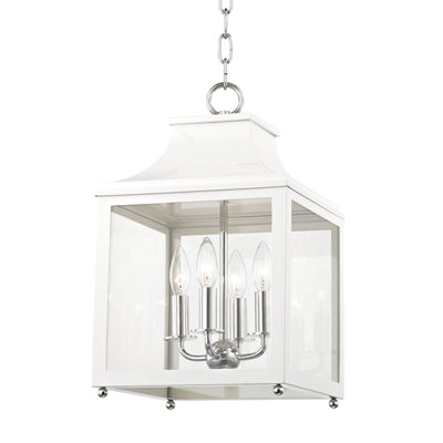 Mitzi - H259704S-PN/WH - Four Light Pendant - Leigh - Polished Nickel/White