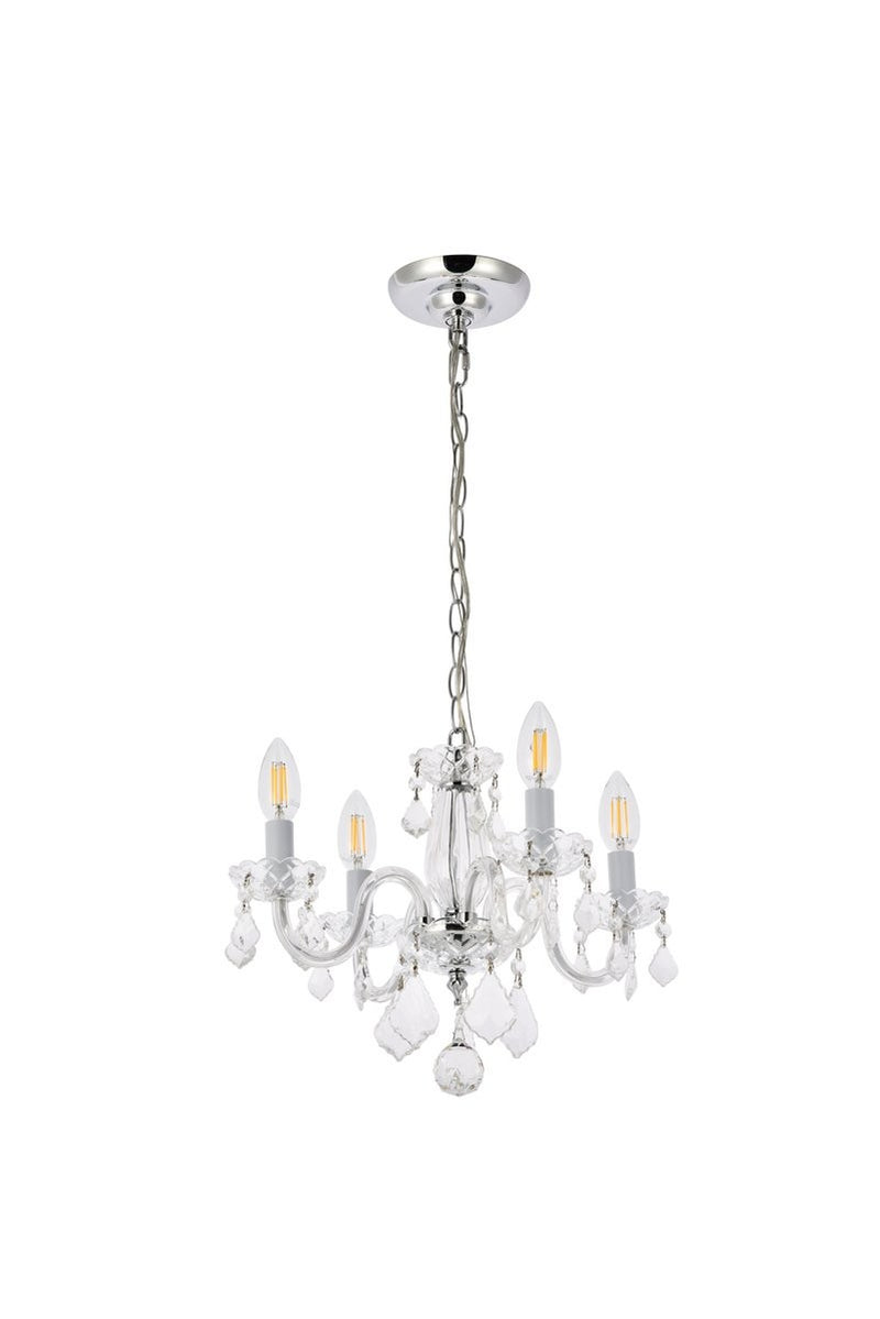 Elegant Lighting - V7804D15C/RC - Four Light Pendant - Rococo - Chrome