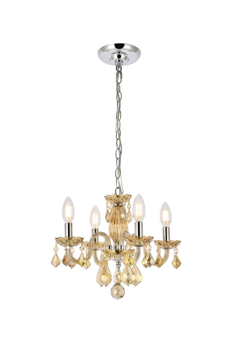 Elegant Lighting - V7804D15GT-GT/RC - Four Light Pendant - Rococo - Golden Teak