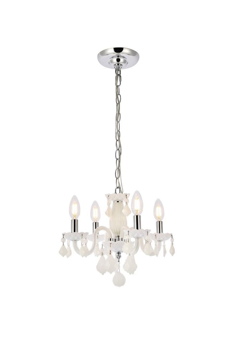 Elegant Lighting - V7804D15WH-WH/RC - Four Light Pendant - Rococo - White