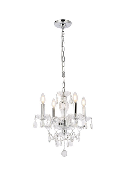 Elegant Lighting - V7834D17C/RC - Four Light Pendant - Princeton - Chrome