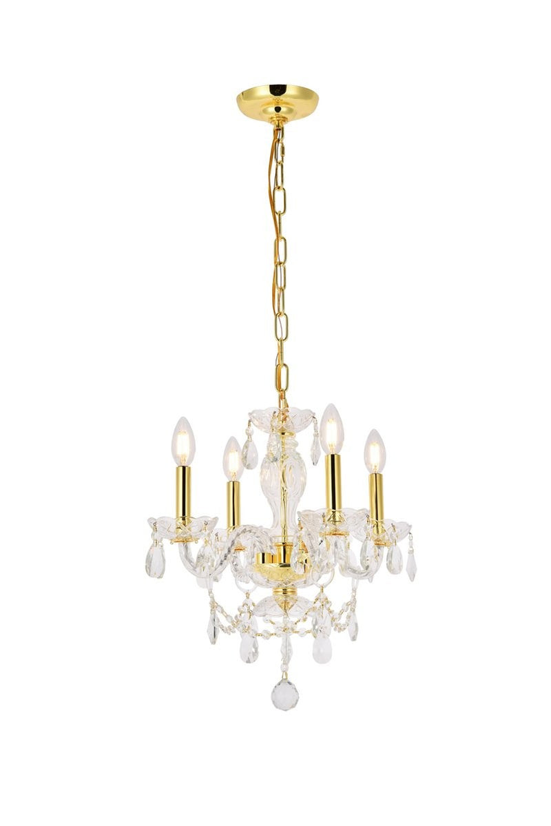 Elegant Lighting - V7834D17G/RC - Four Light Pendant - Princeton - Gold