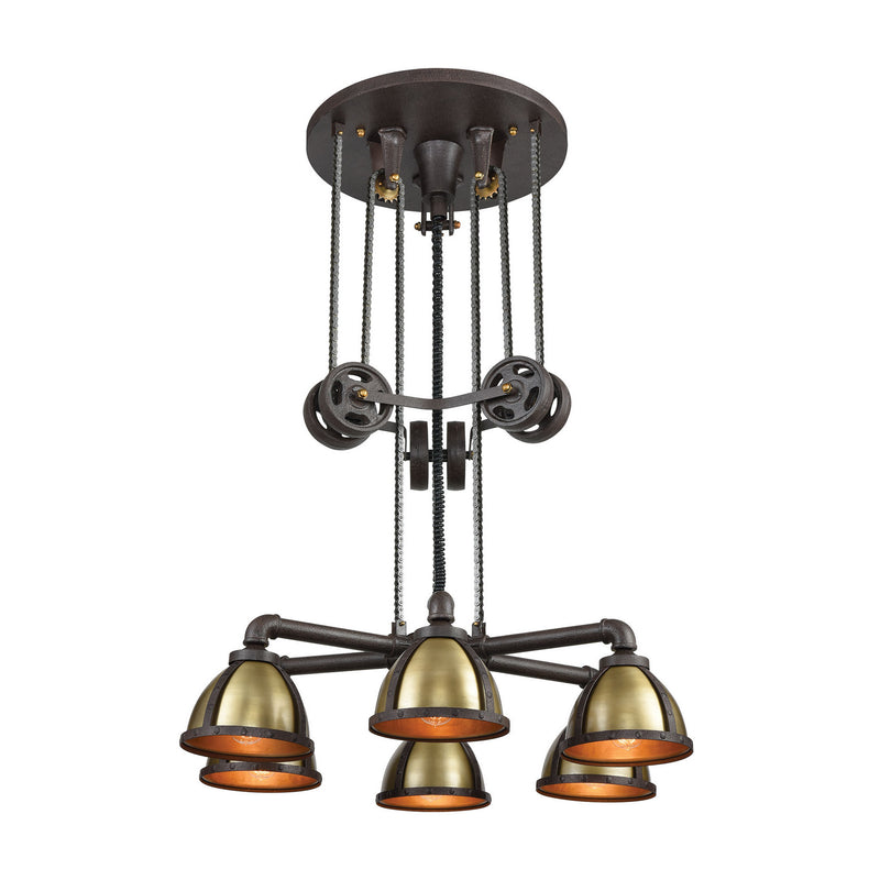 ELK Home - 65154/6 - Six Light Chandelier - Torque - Vintage Brass