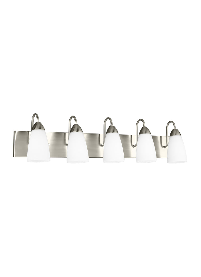 Generation Lighting - 4420205EN3-962 - Five Light Wall / Bath - Seville - Brushed Nickel