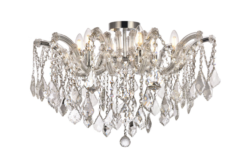 Elegant Lighting - 2800F24C/RC - Six Light Flush Mount - Maria Theresa - Chrome