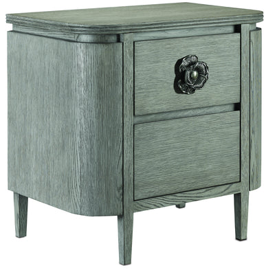 Currey and Company - 3000-0099 - Nightstand - Briallen - Winter Gray/Antique Silver