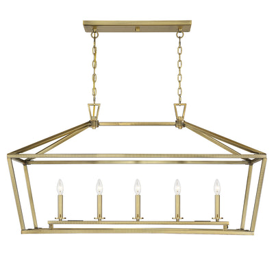 Savoy House - 1-324-5-322 - Five Light Linear Chandelier - Townsend - Warm Brass