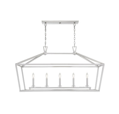 Savoy House - 1-324-5-SN - Five Light Linear Chandelier - Townsend - Satin Nickel