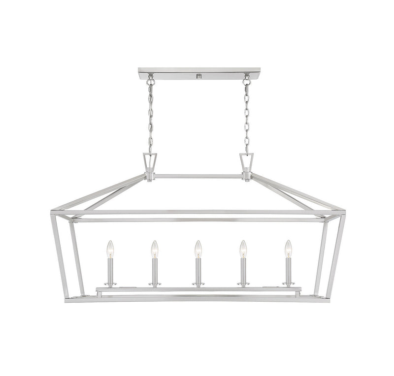 Savoy House - 1-324-5-SN - Five Light Linear Chandelier - Townsend - Satin Nickel