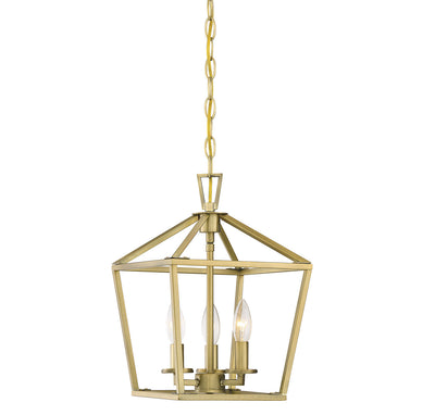 Savoy House - 3-320-3-322 - Three Light Foyer Pendant - Townsend - Warm Brass