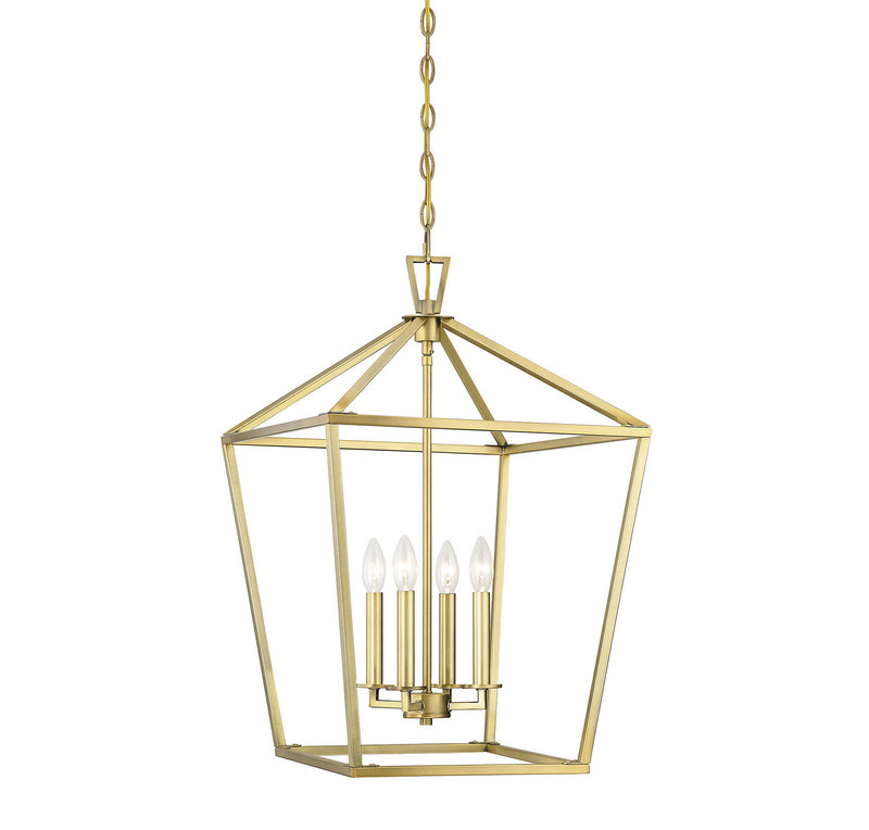 Savoy House - 3-321-4-322 - Four Light Foyer Pendant - Townsend - Warm Brass