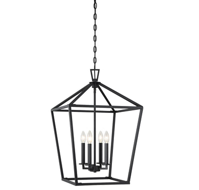 Savoy House - 3-321-4-89 - Four Light Foyer Pendant - Townsend - Matte Black