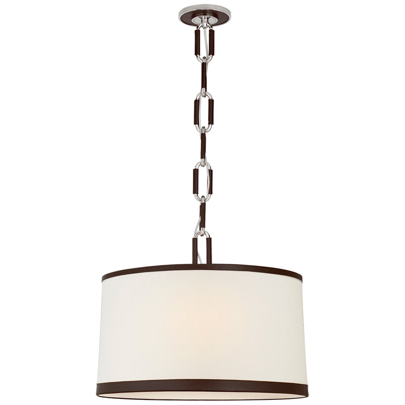 Ralph Lauren - RL 5533PN/CHC-L/CHC - Three Light Pendant - Cody - Polished Nickel with Chocolate Leather