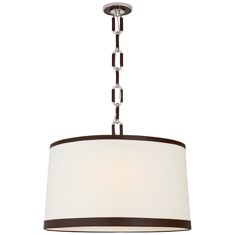 Ralph Lauren - RL 5534PN/CHC-L/CHC - Three Light Pendant - Cody - Polished Nickel with Chocolate Leather